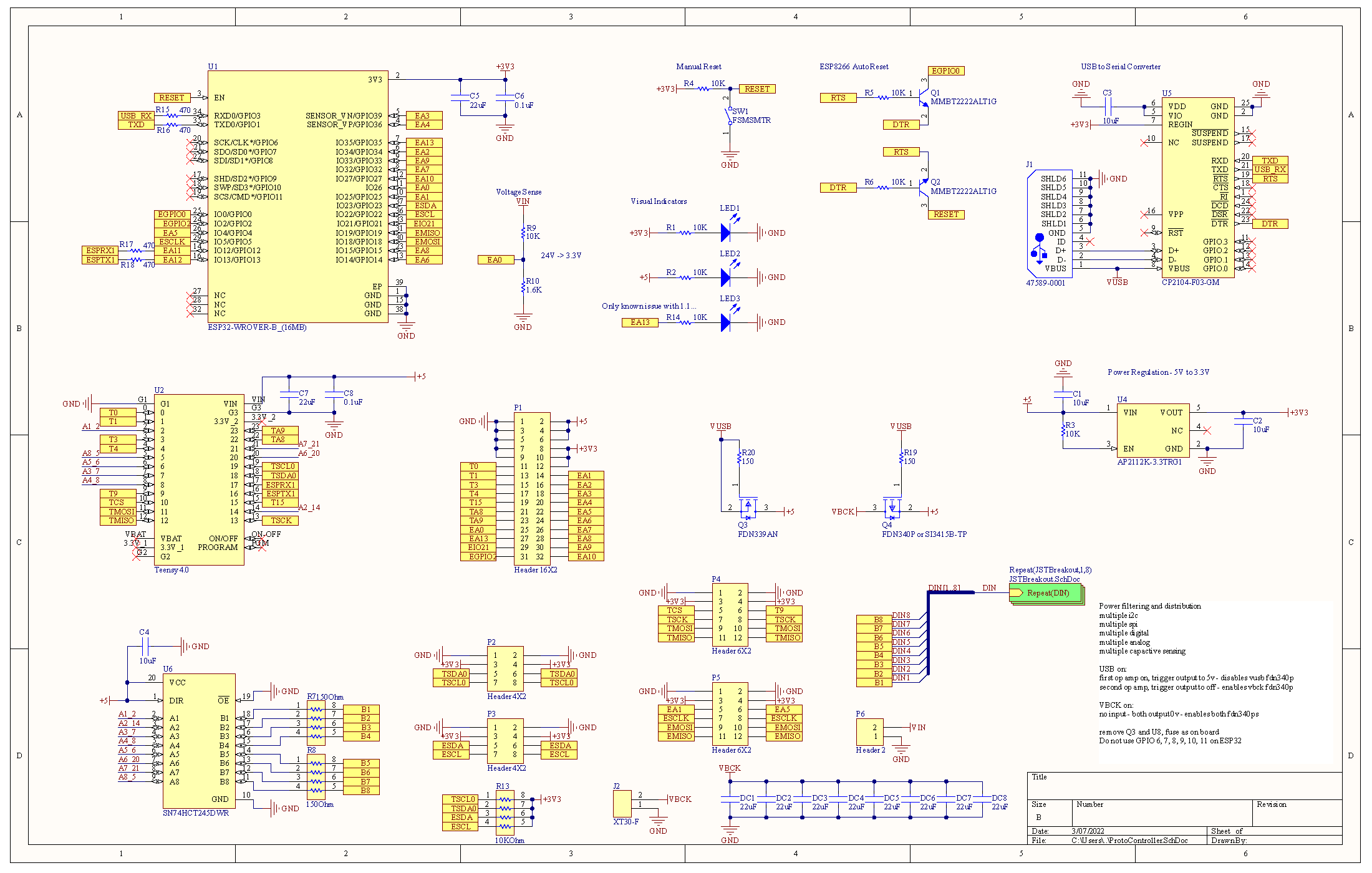 Protocontroller V1.1 Schematic